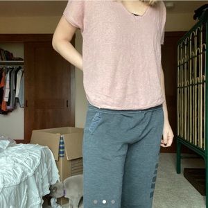 blush thermal light short sleeve top